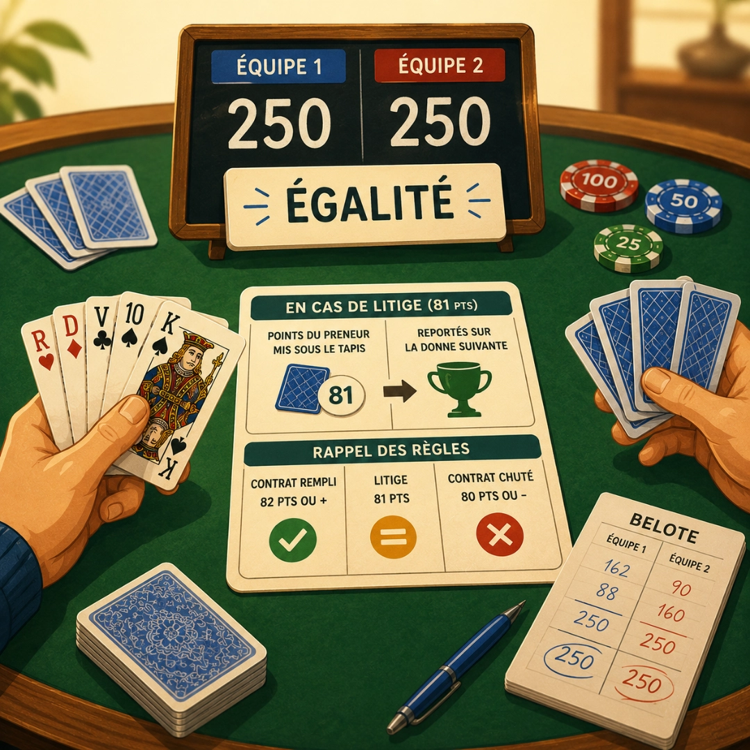 Égalité de points à la belote